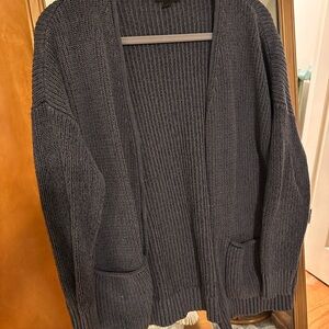a.n.a Ribbed Knit Sweater in Dark Blue